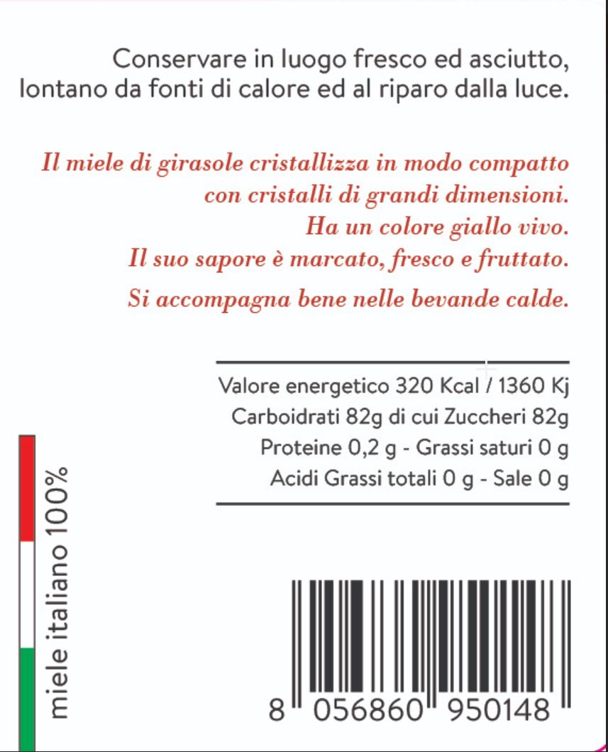 etichetta miele di girasole